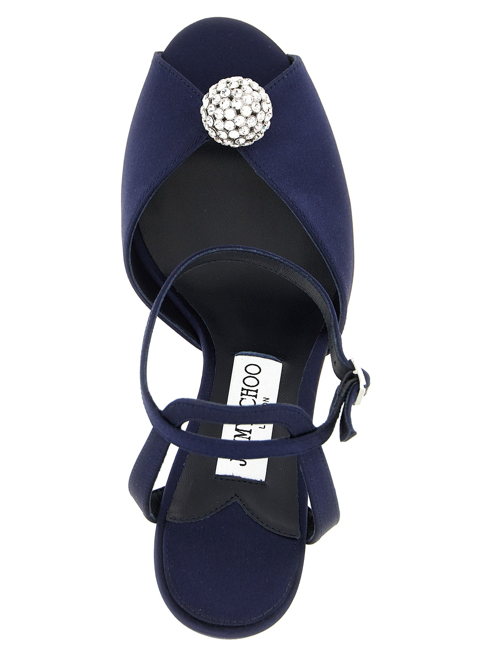 Blue Tencel Stiletto Heel Sandals