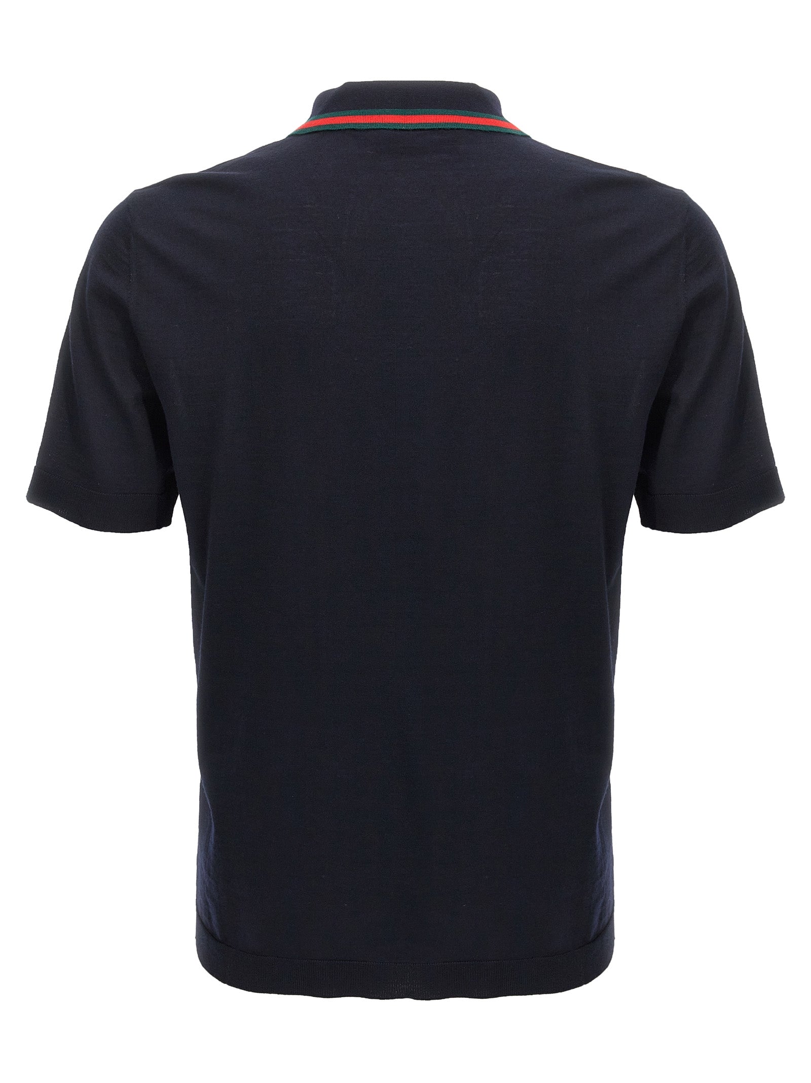 Blue Wool Polo Shirt