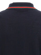 Blue Wool Polo Shirt