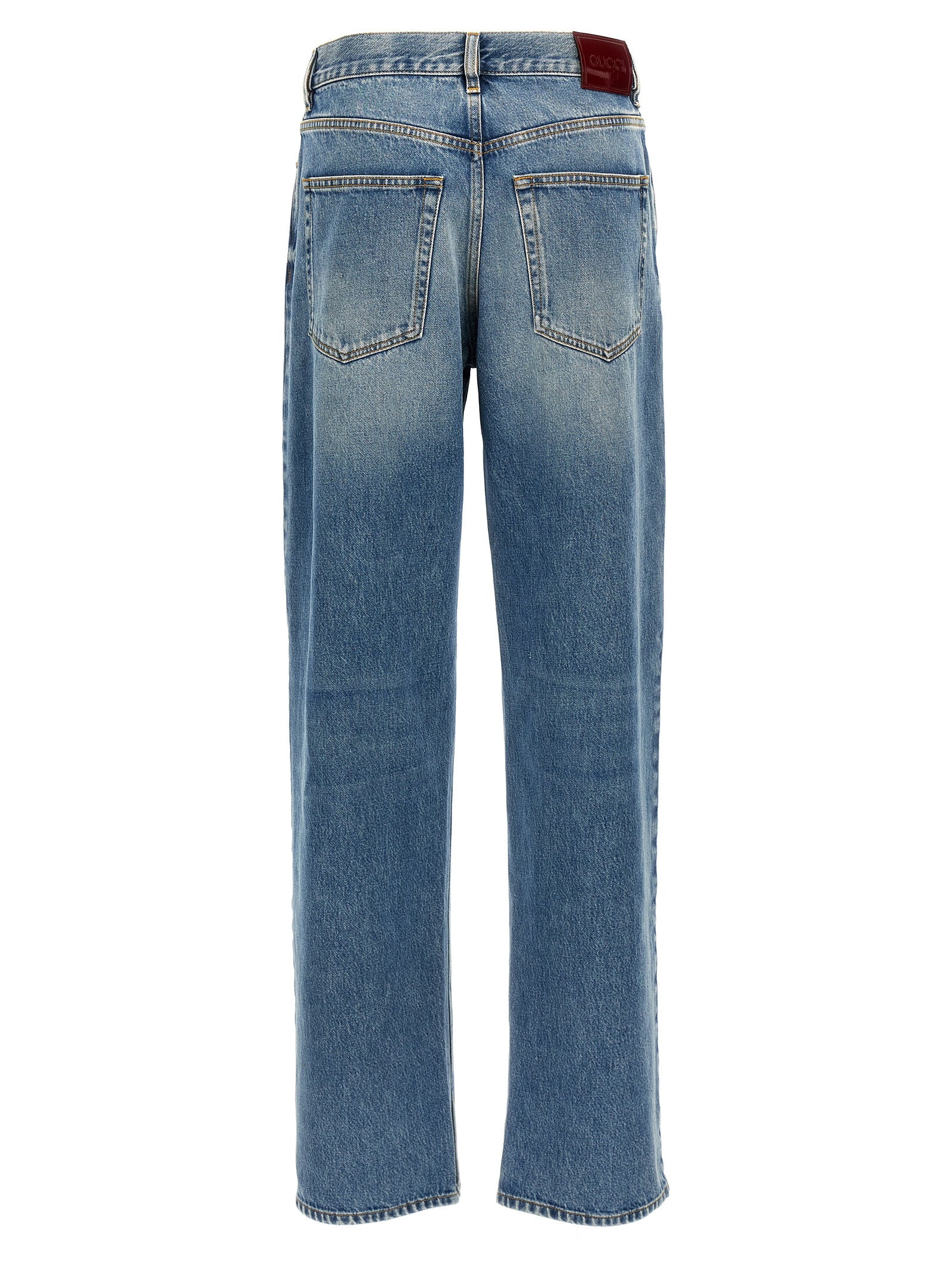 Blue Cotton Boyfriend Jeans