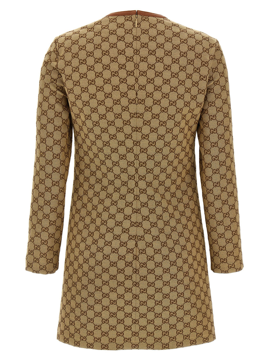 Beige Cotton Short Dress