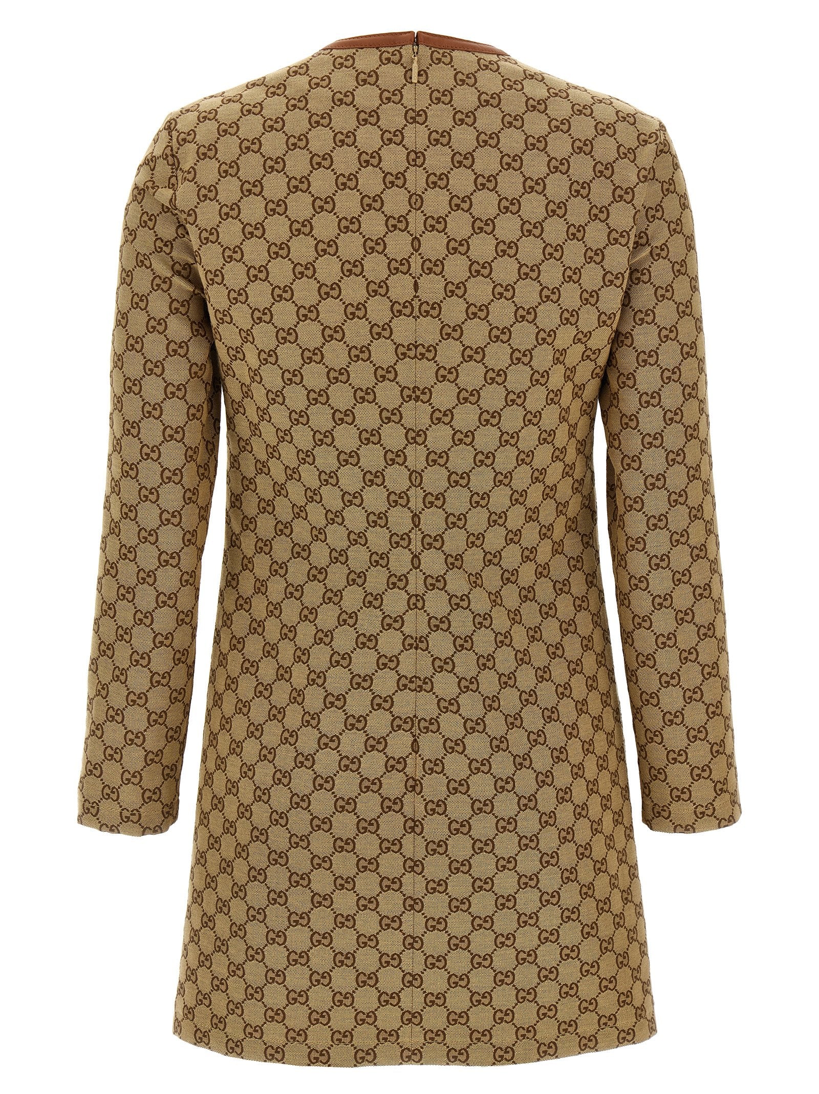 Beige Cotton Short Dress