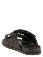 Brown Cotton Slides
