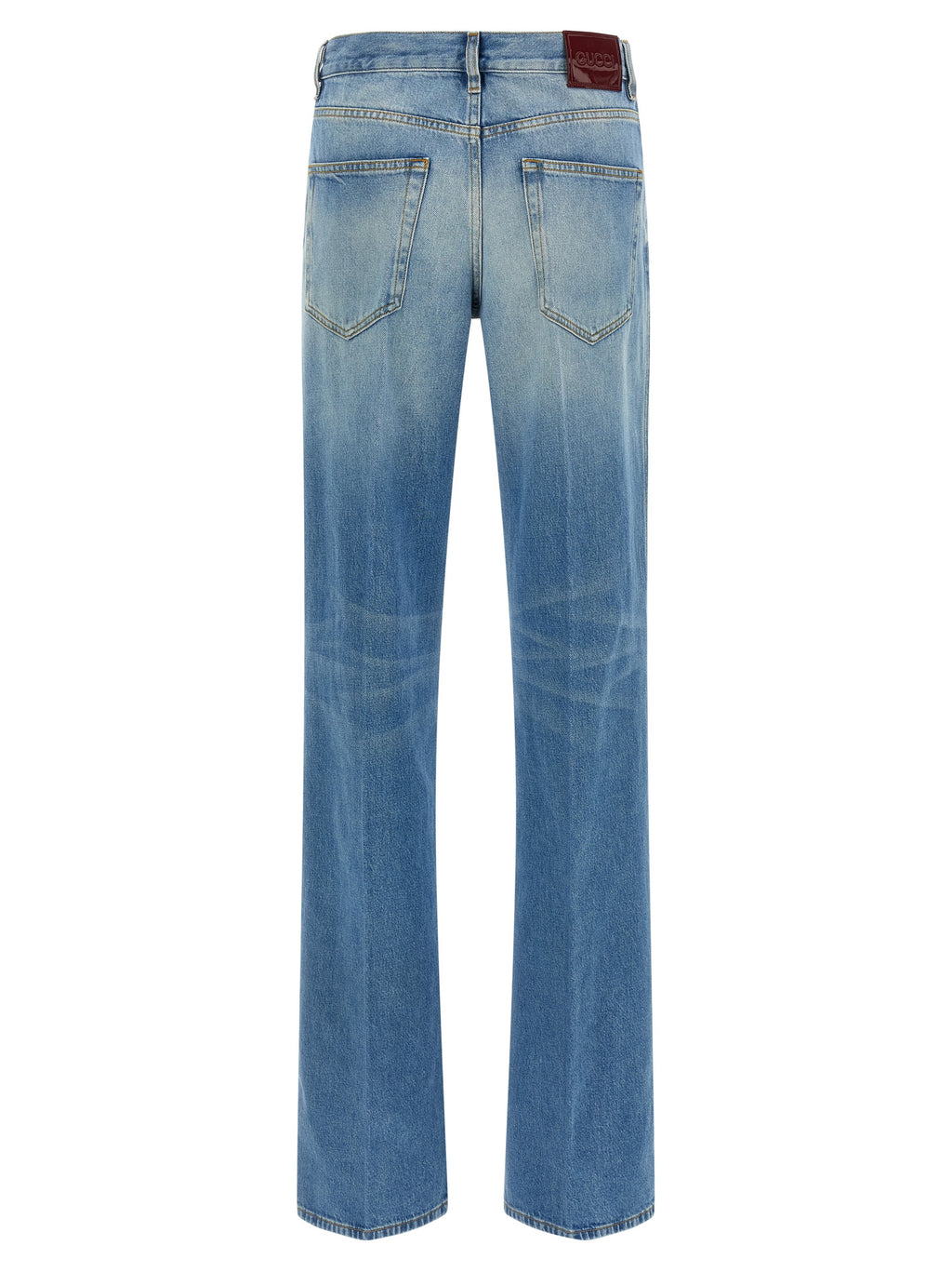 Blue Cotton Flared Jeans