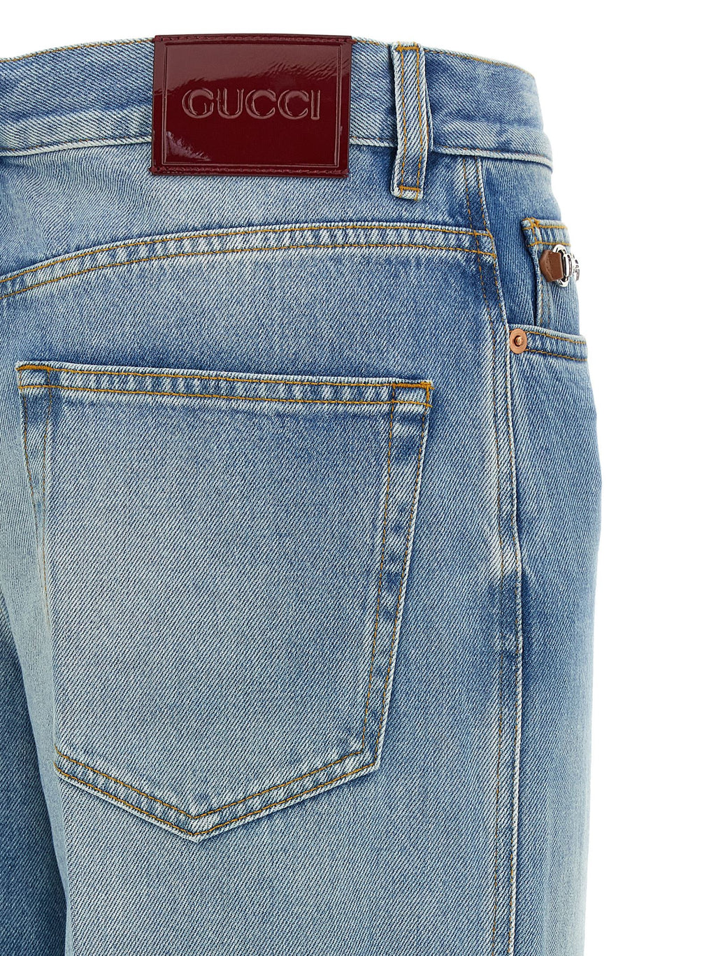 Blue Cotton Flared Jeans