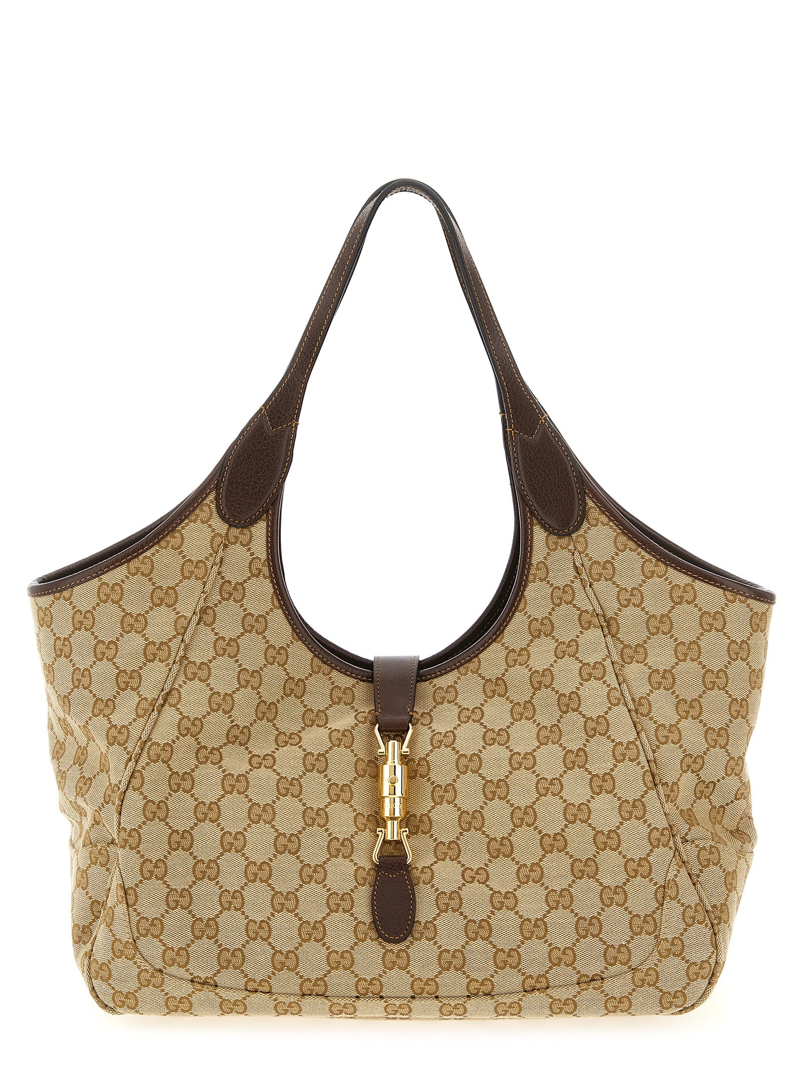 Beige Polyester Tote Bag