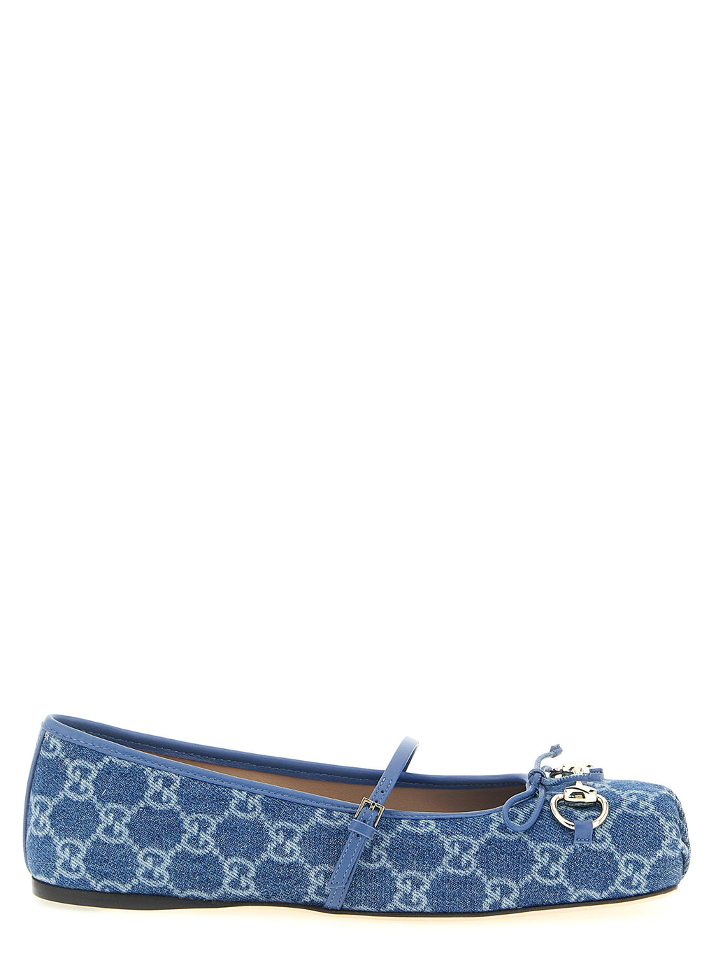 Blue Cotton Ballet Flats