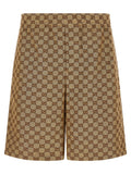 Beige Linen Bermuda Shorts