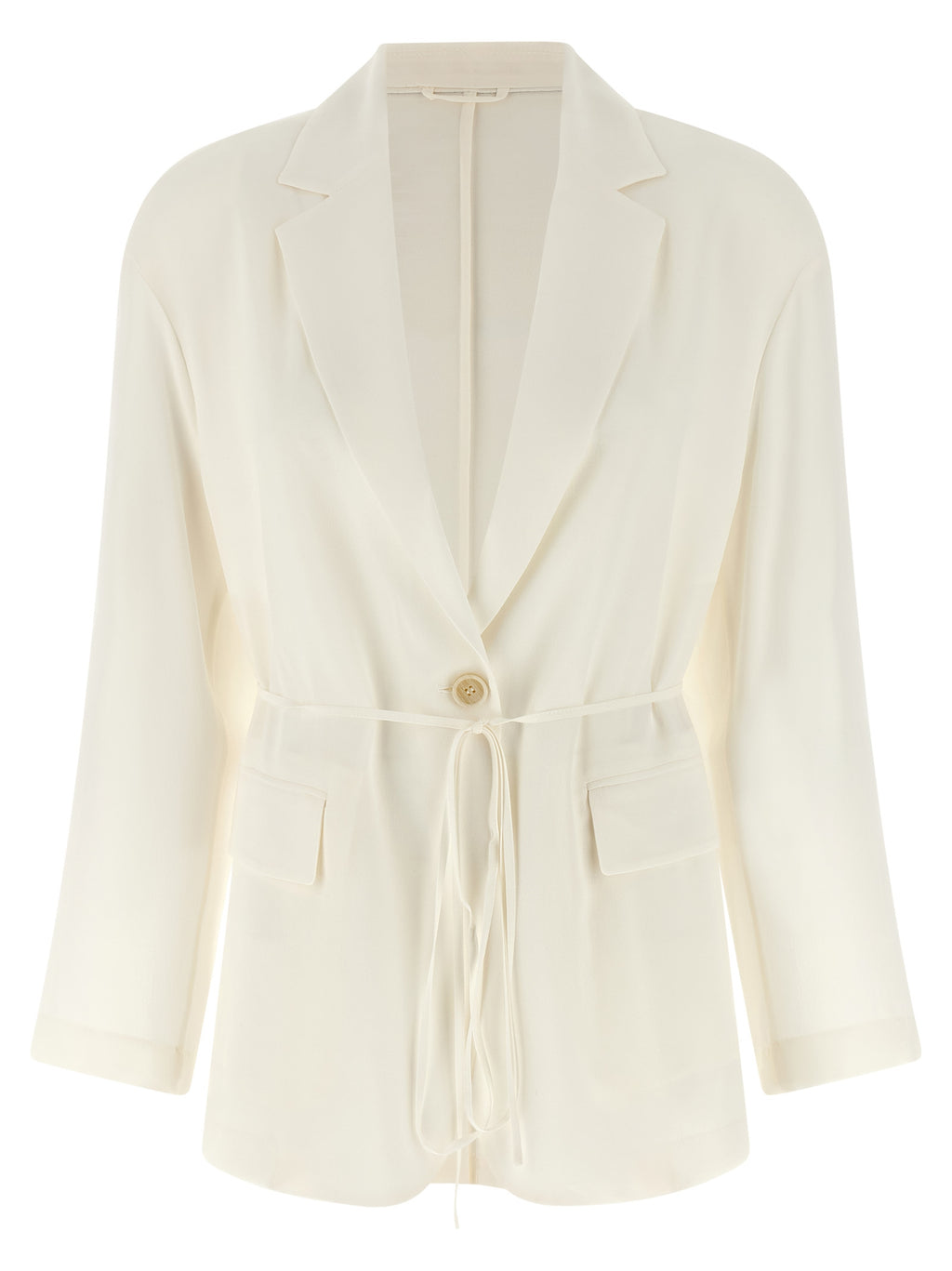Beige Silk Blazer