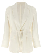 Beige Silk Blazer
