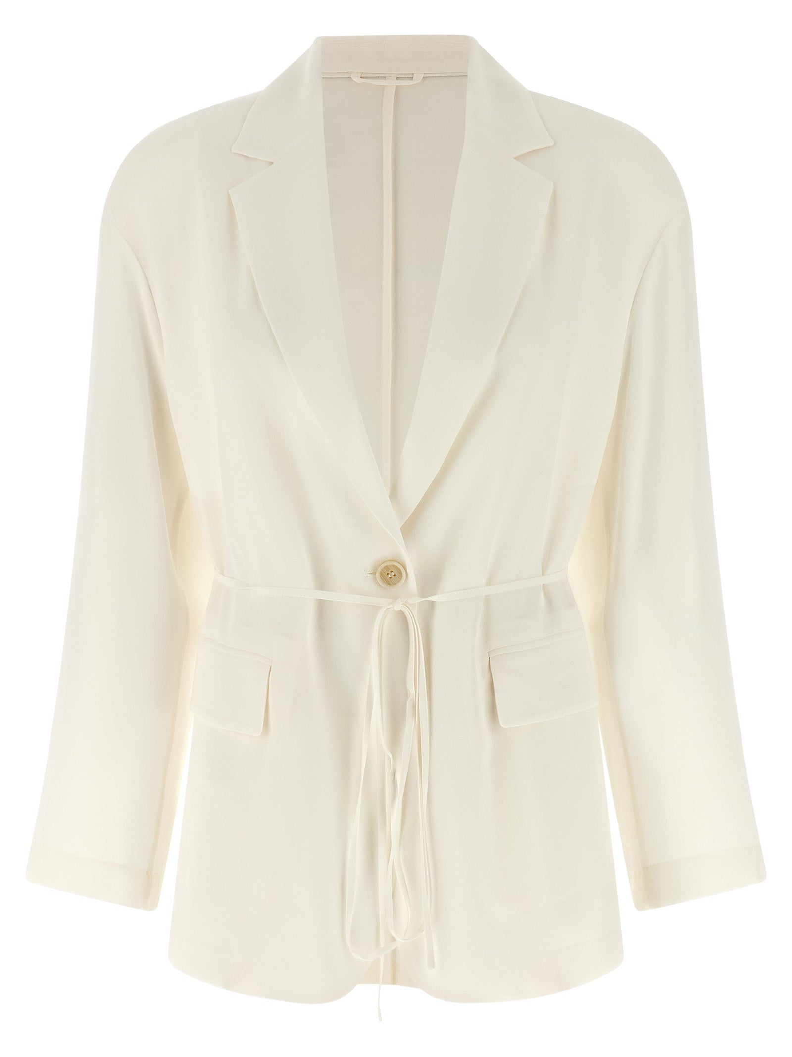 Beige Silk Blazer