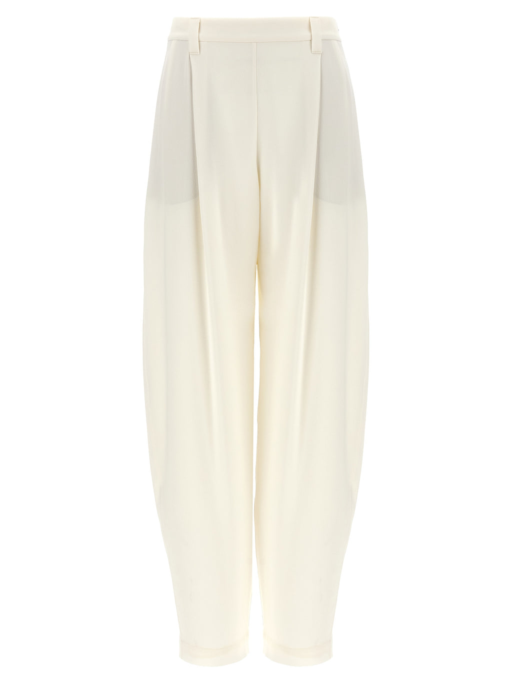 White Silk Casual Pants