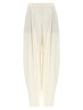 White Silk Casual Pants