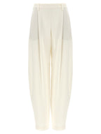 White Silk Casual Pants