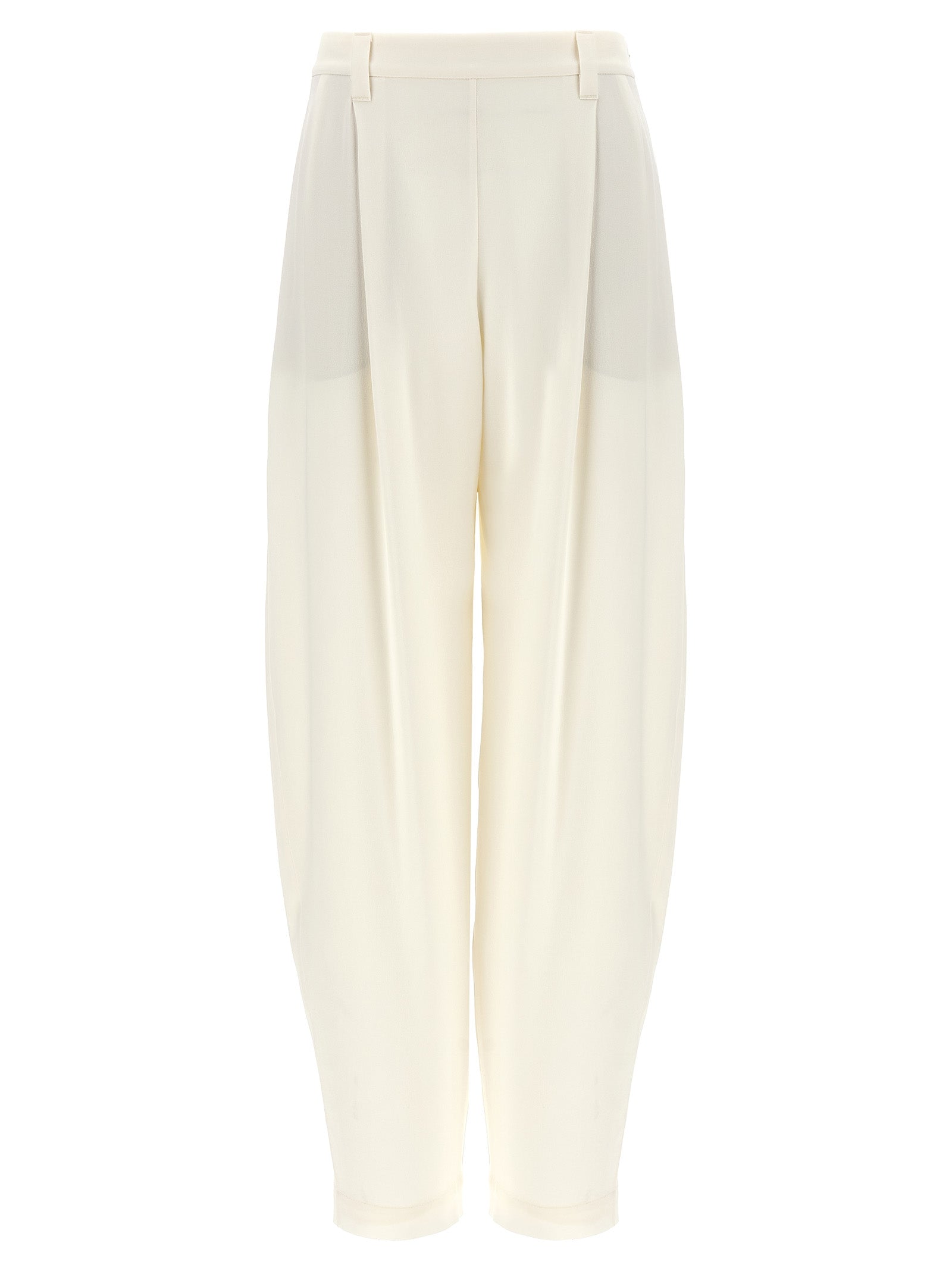 White Silk Casual Pants
