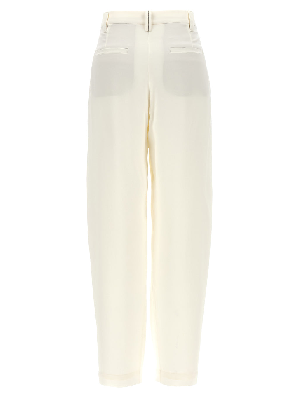 White Silk Casual Pants