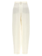 White Silk Casual Pants