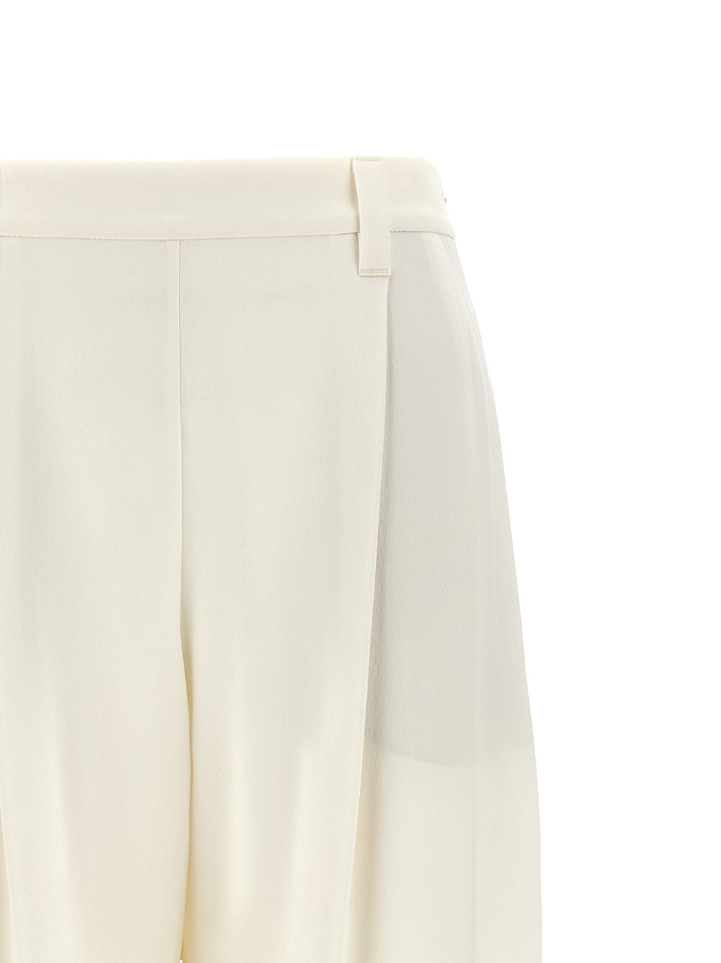 White Silk Casual Pants