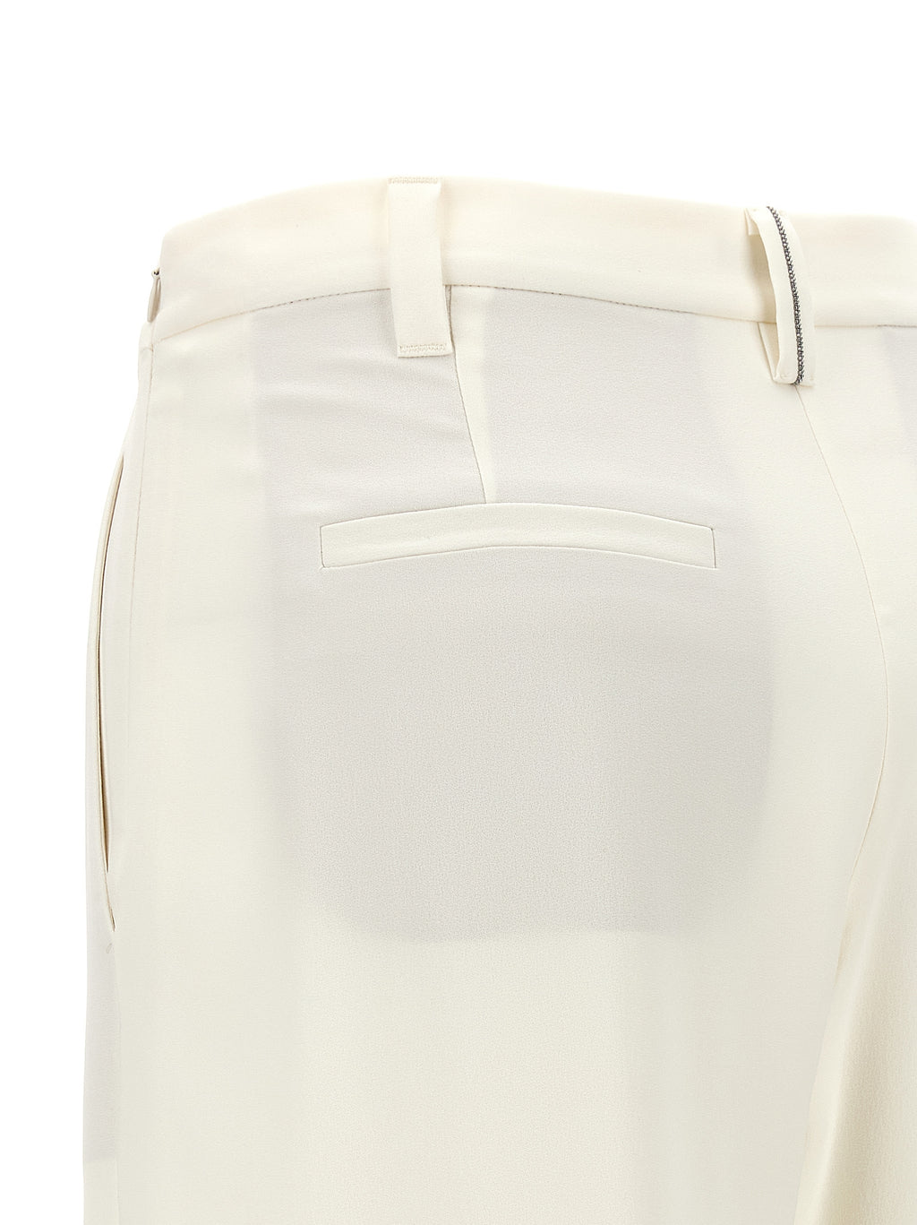 White Silk Casual Pants