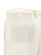 White Silk Casual Pants