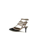 Black Calf Leather Bos Taurus Mid Heel Pumps