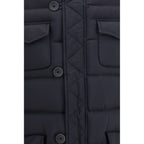 Black Polyester Full-Length Jacket