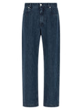 Blue Cotton Flared Jeans
