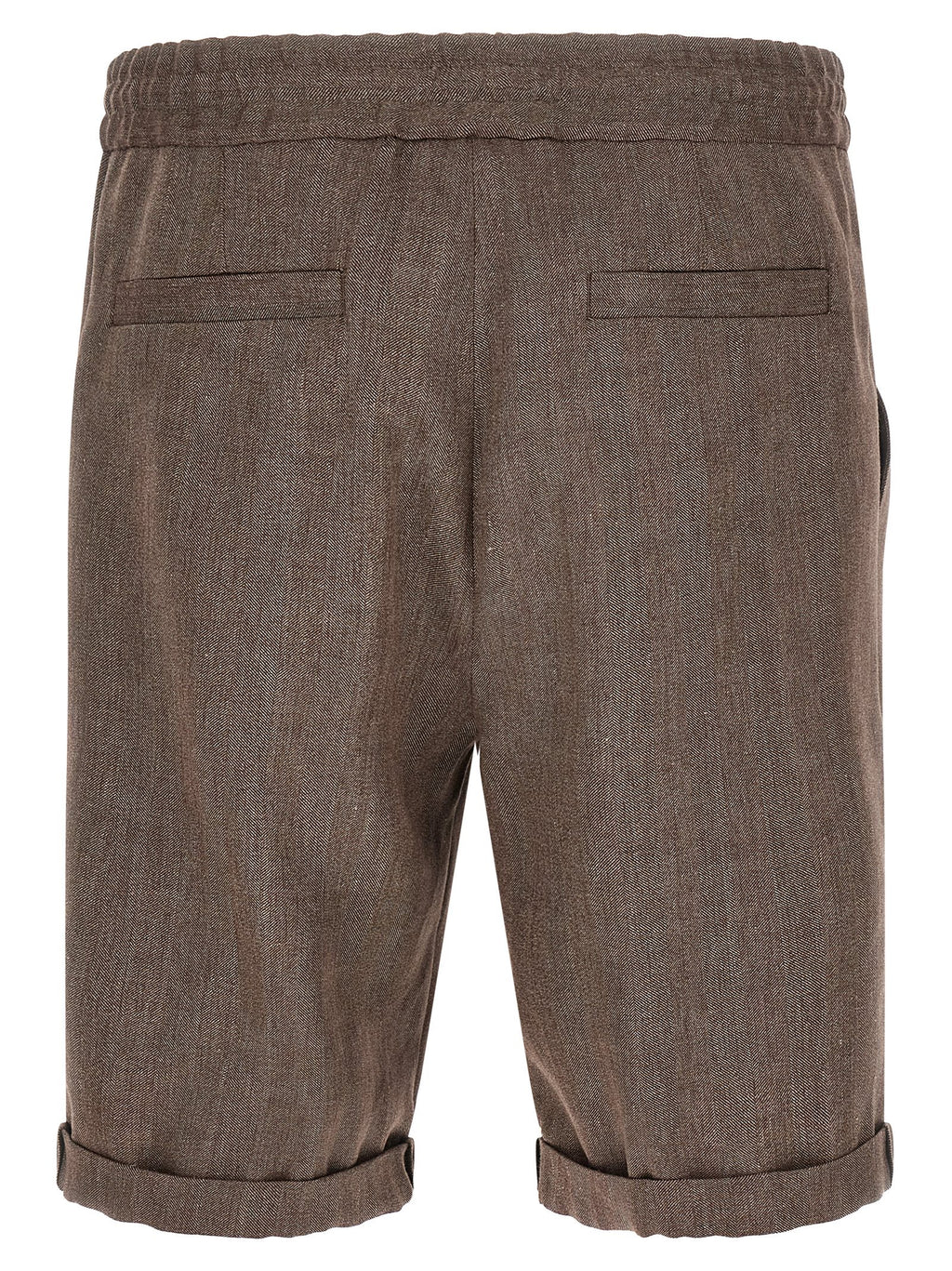 Brown Linen Bermuda Shorts
