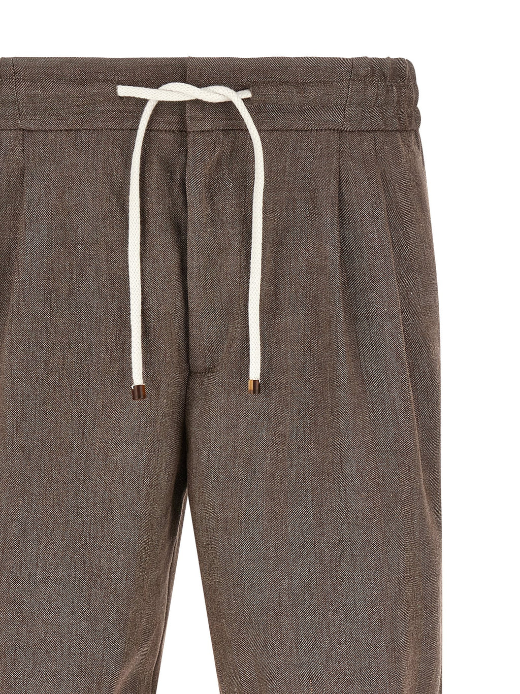 Brown Linen Bermuda Shorts