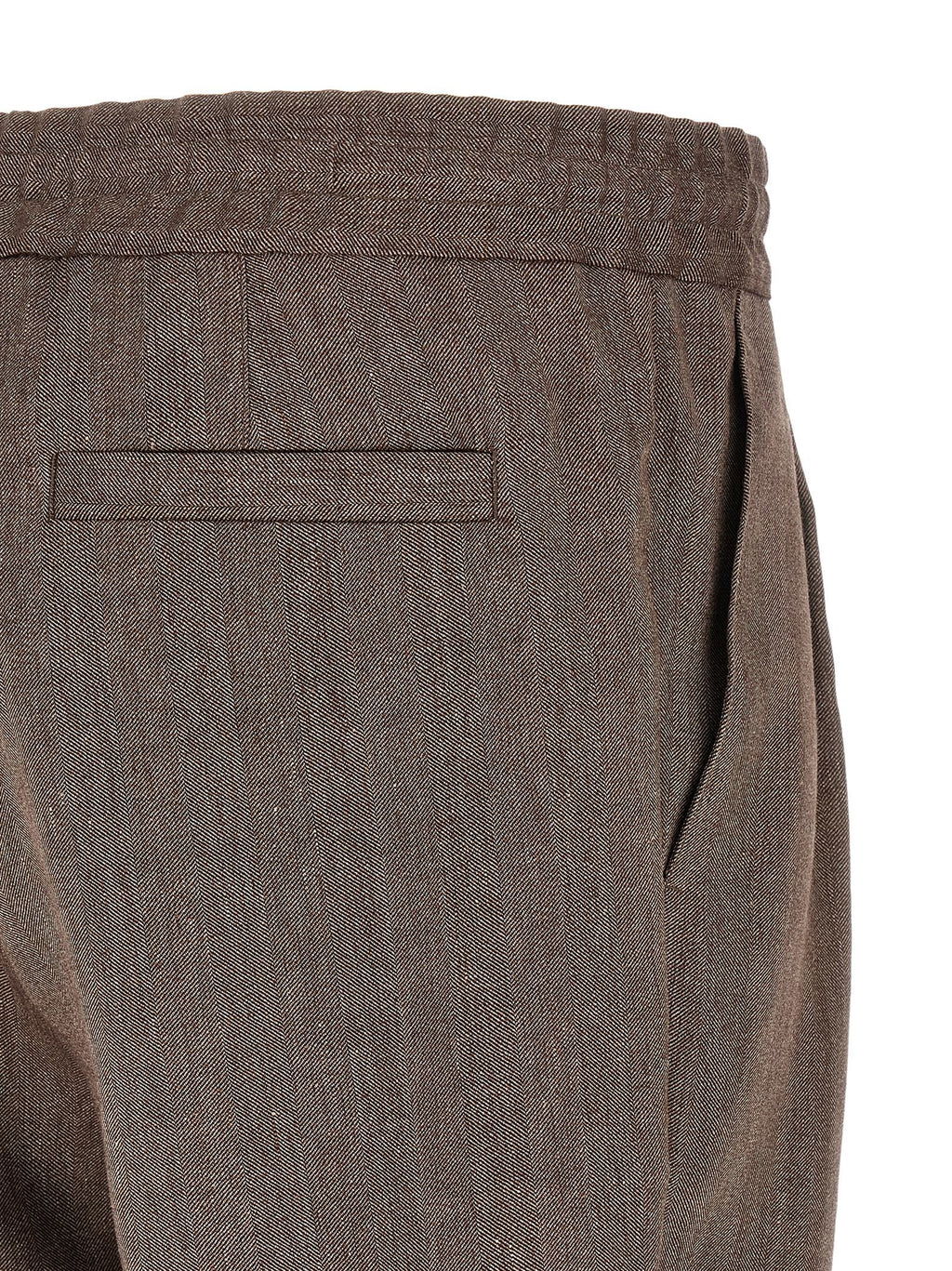 Brown Linen Bermuda Shorts