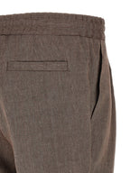 Brown Linen Bermuda Shorts
