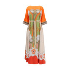 Multicolor Silk Casual Dress