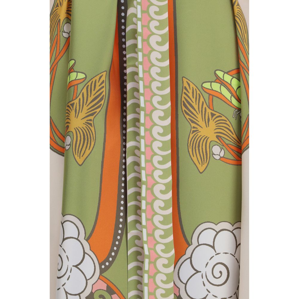 Multicolor Silk Casual Dress