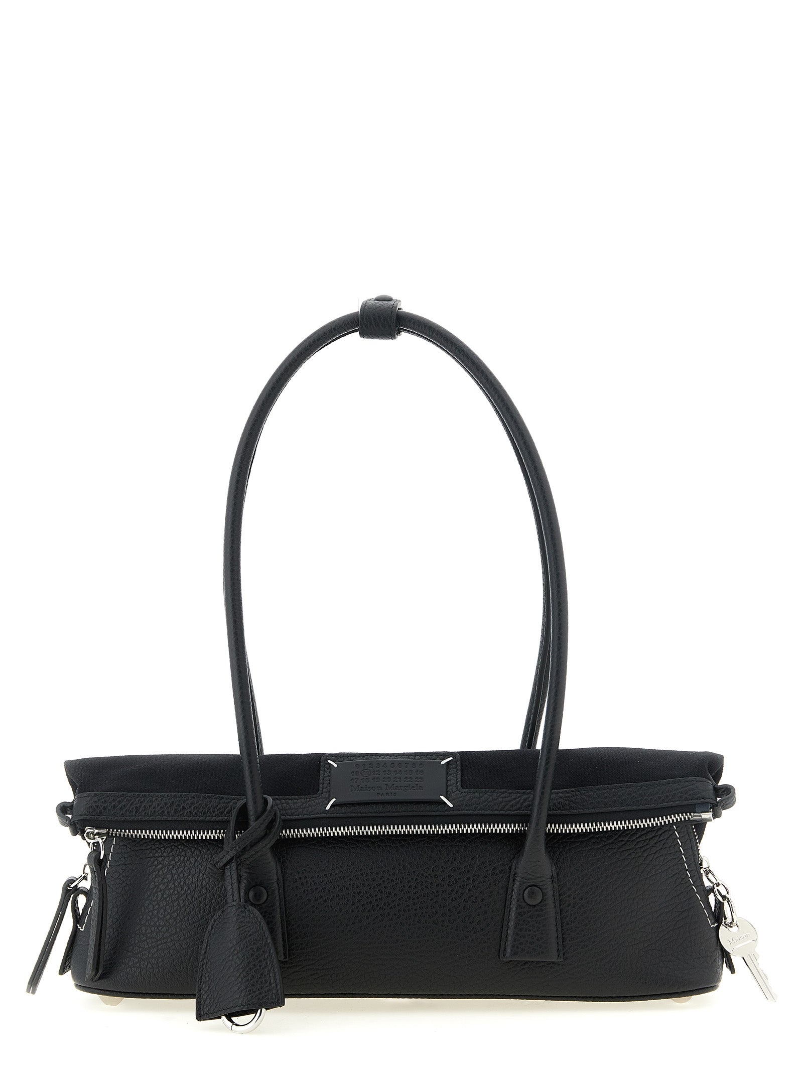 Black Calfskin Shoulder Bag