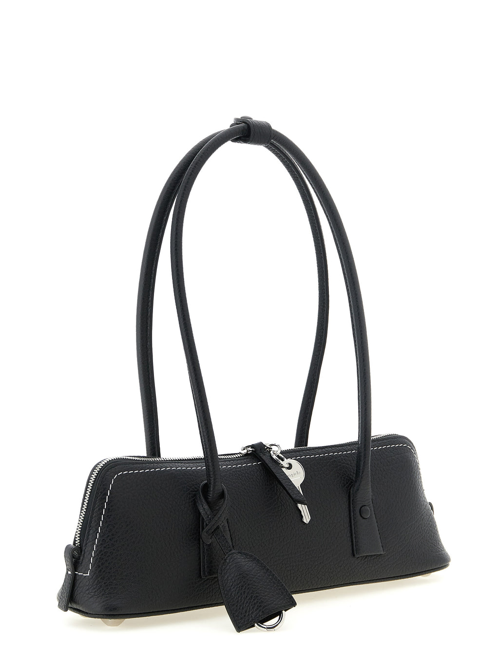 Black Calfskin Shoulder Bag