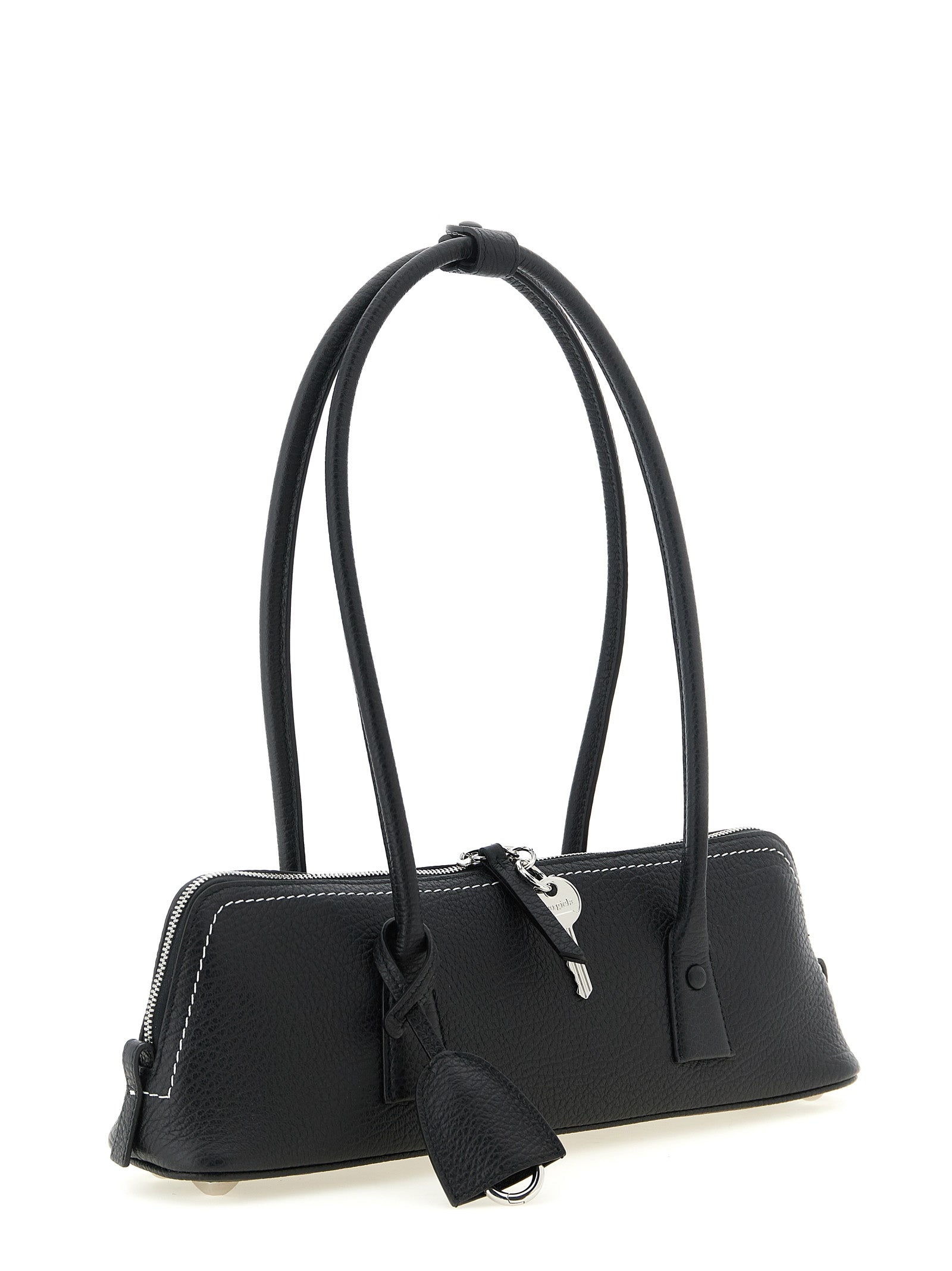 Black Calfskin Shoulder Bag