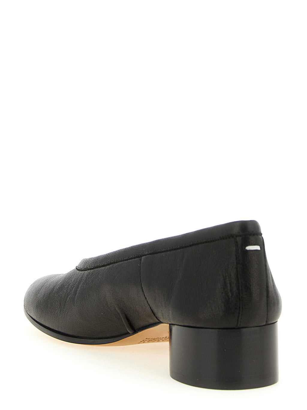Black Lamb Leather Mid Heel Pumps