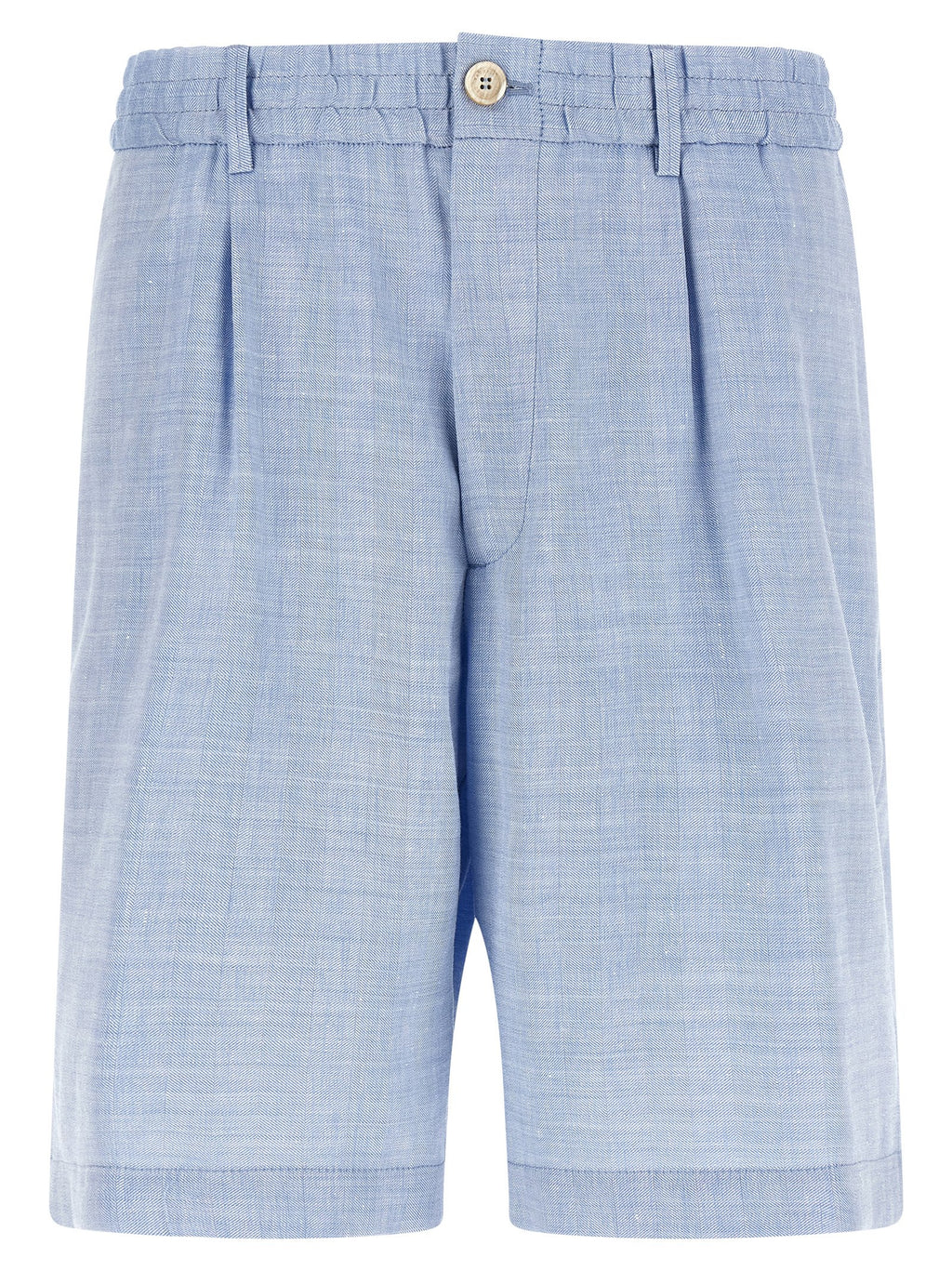 Blue Linen Bermuda Shorts