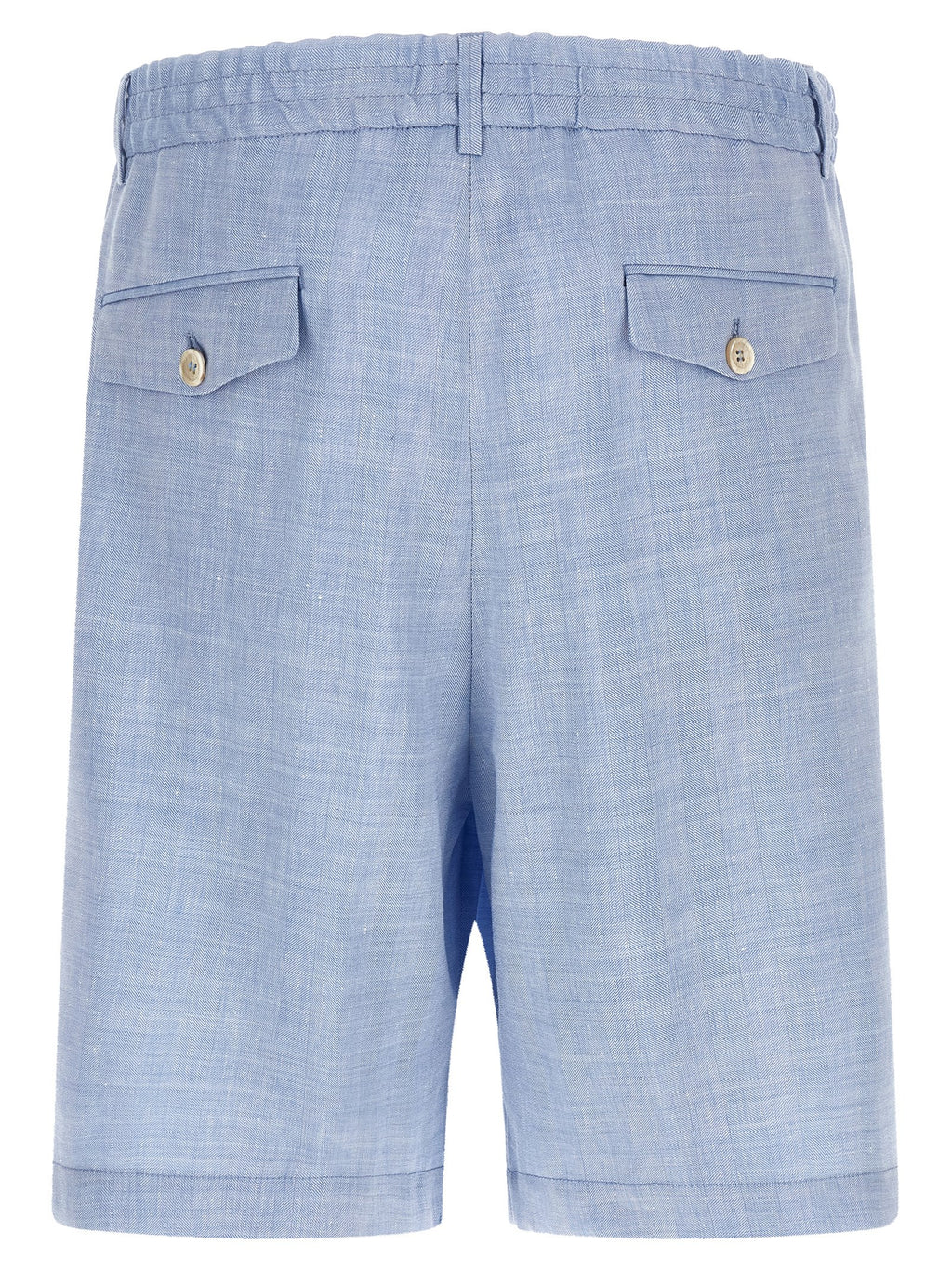 Blue Linen Bermuda Shorts
