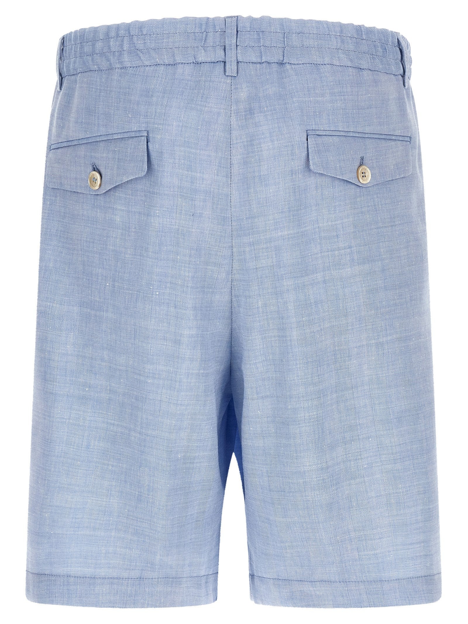 Blue Linen Bermuda Shorts