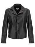 Black Polyester Leather Jacket