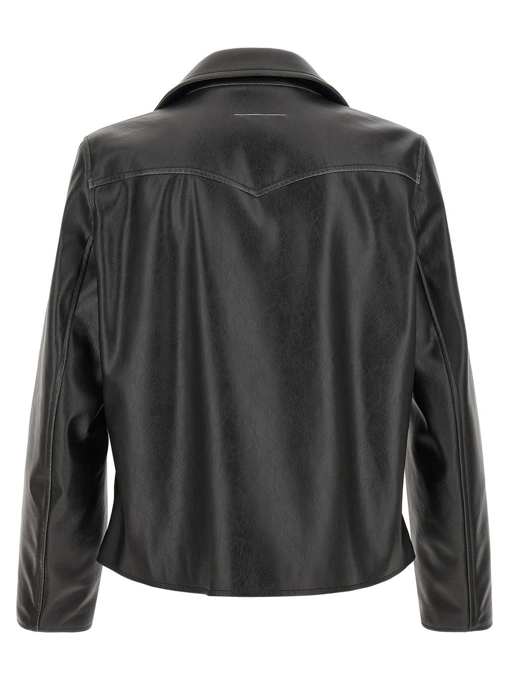 Black Polyester Leather Jacket