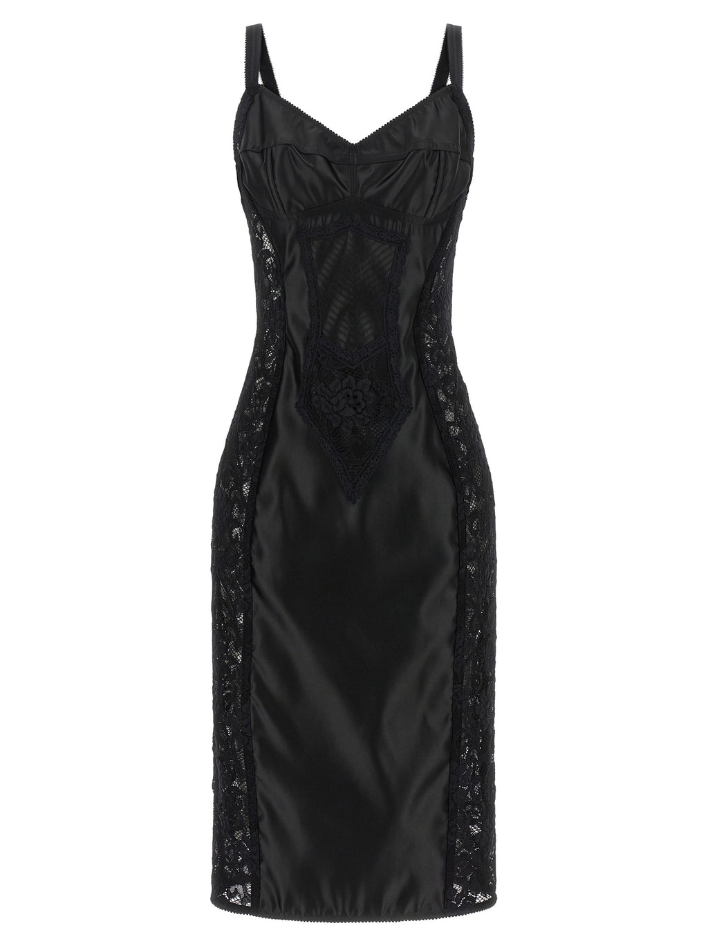 Black Polyamide Midi Dress