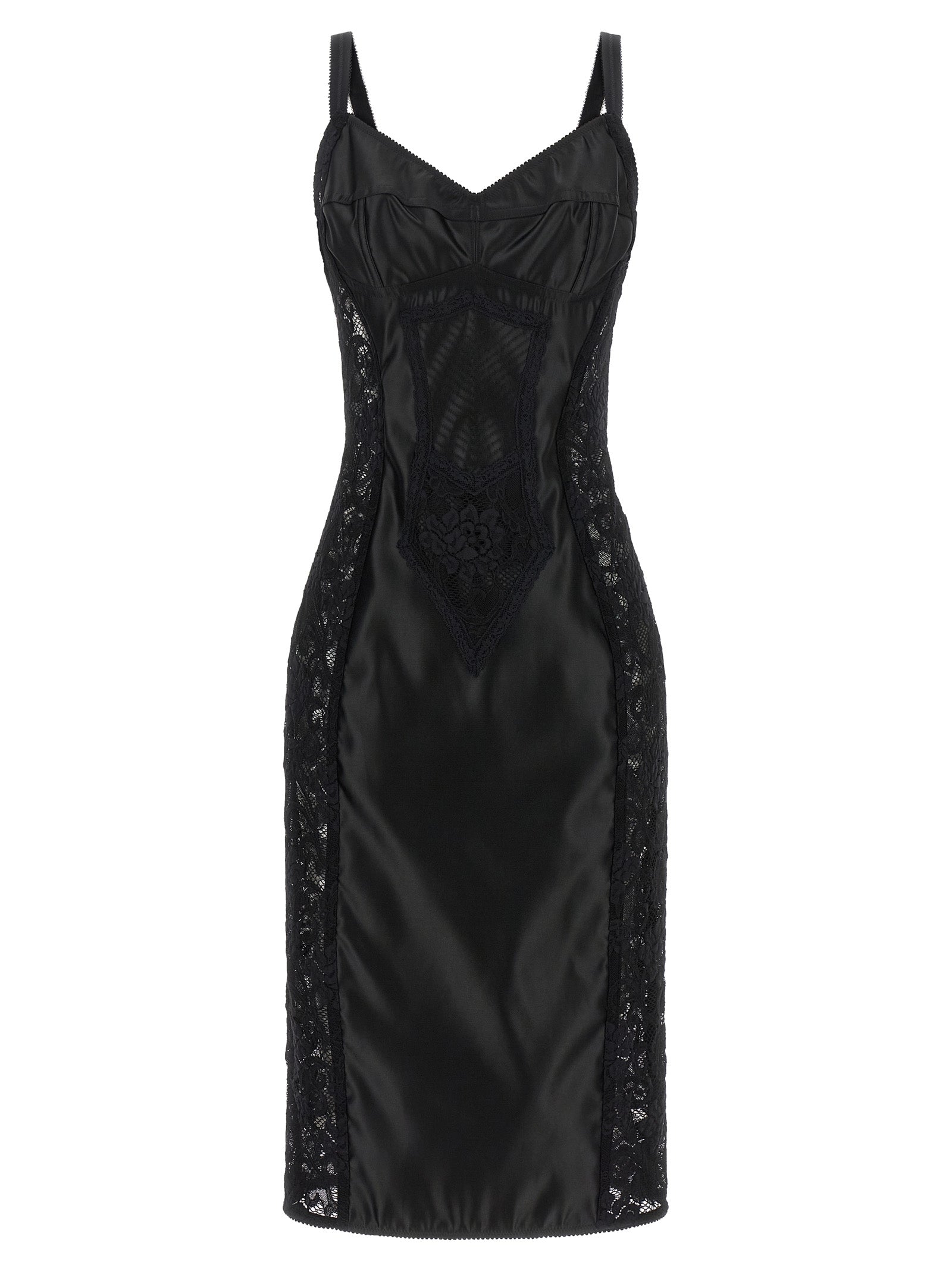 Black Polyamide Midi Dress