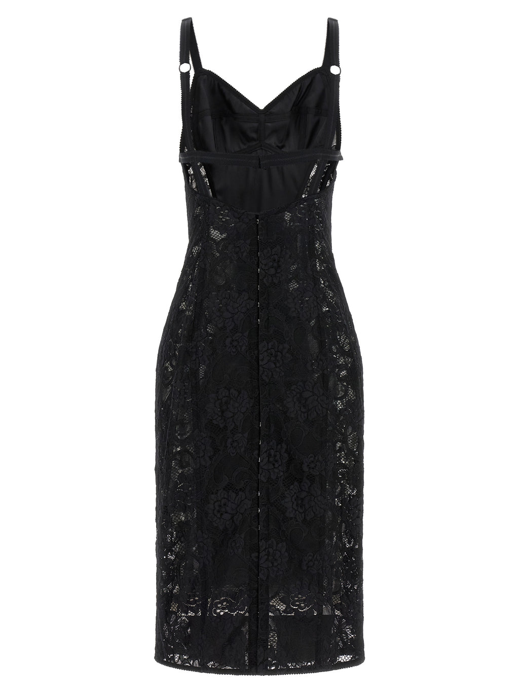 Black Polyamide Midi Dress