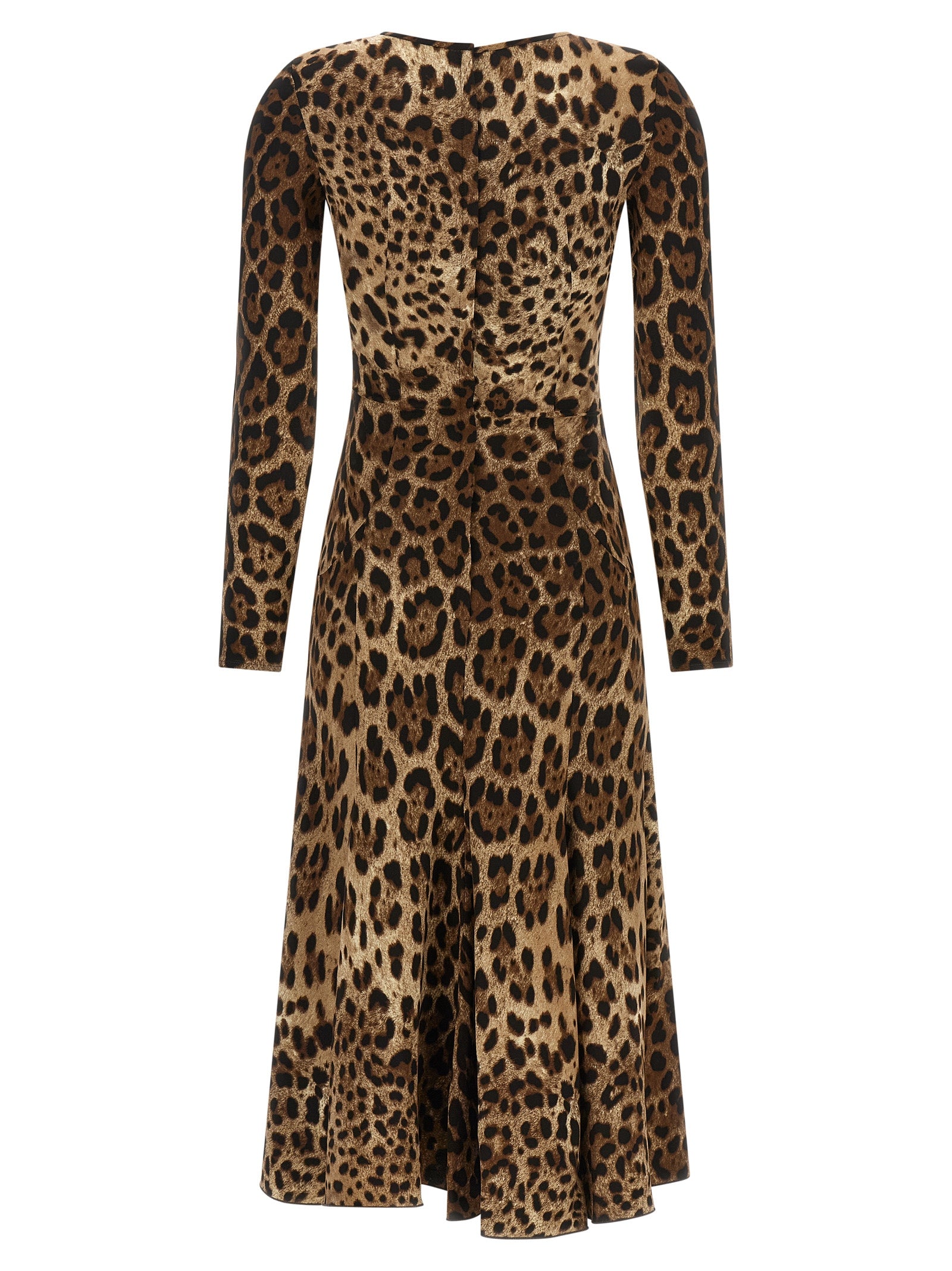 Brown Viscose Midi Dress
