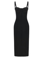 Black Acetate Midi Dress