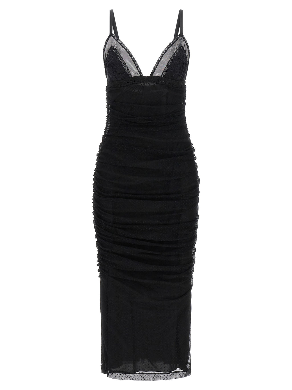 Black Polyamide Midi Dress