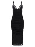 Black Polyamide Midi Dress