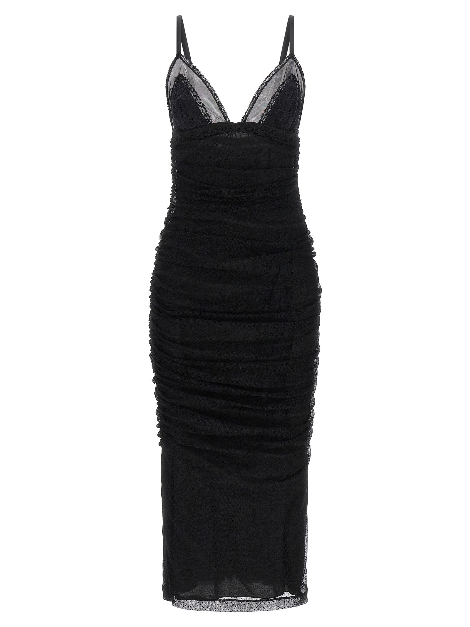 Black Polyamide Midi Dress